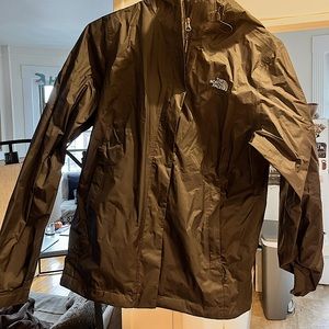 The North Face black rain jacket